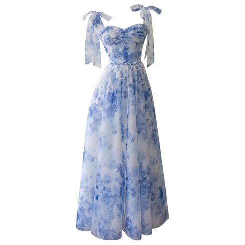 Summer Floral Print Sleeveless Straps Sundresses